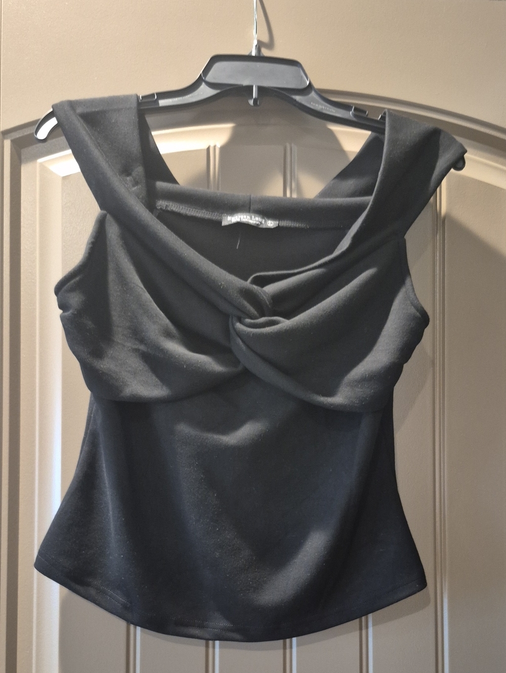 Knotted Front Black Camisole Top - Unbranded